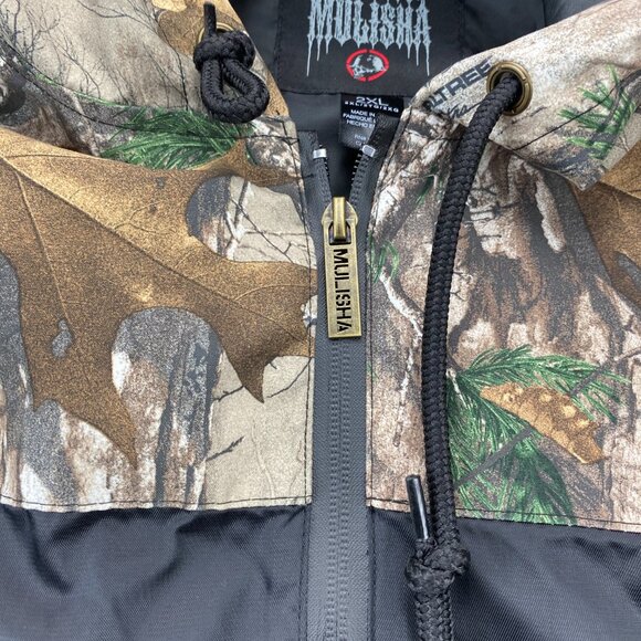 Metal MULISHA Camo Windbreaker Jacket Men 2XL Black Brown Full Zip Lightweight - Picture 4 of 13
